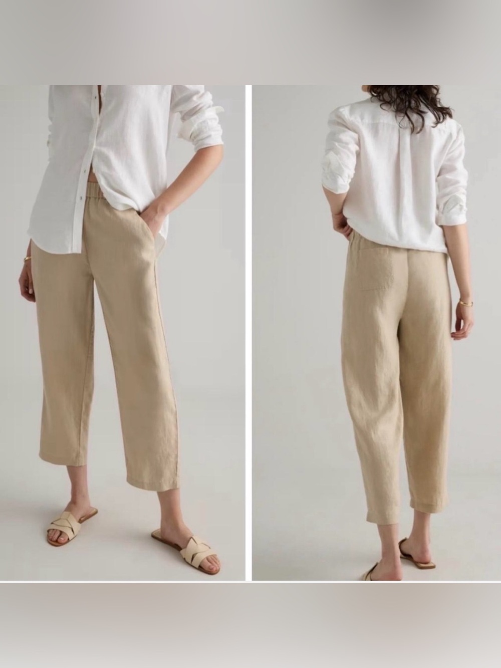 Quince 100% European Linen Pants in Beige